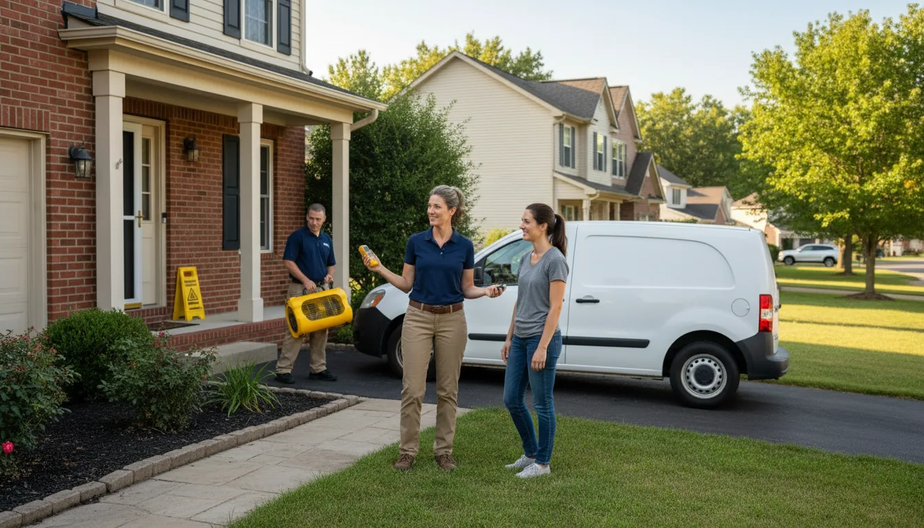 Residential water damage restoration in Mossville, IL